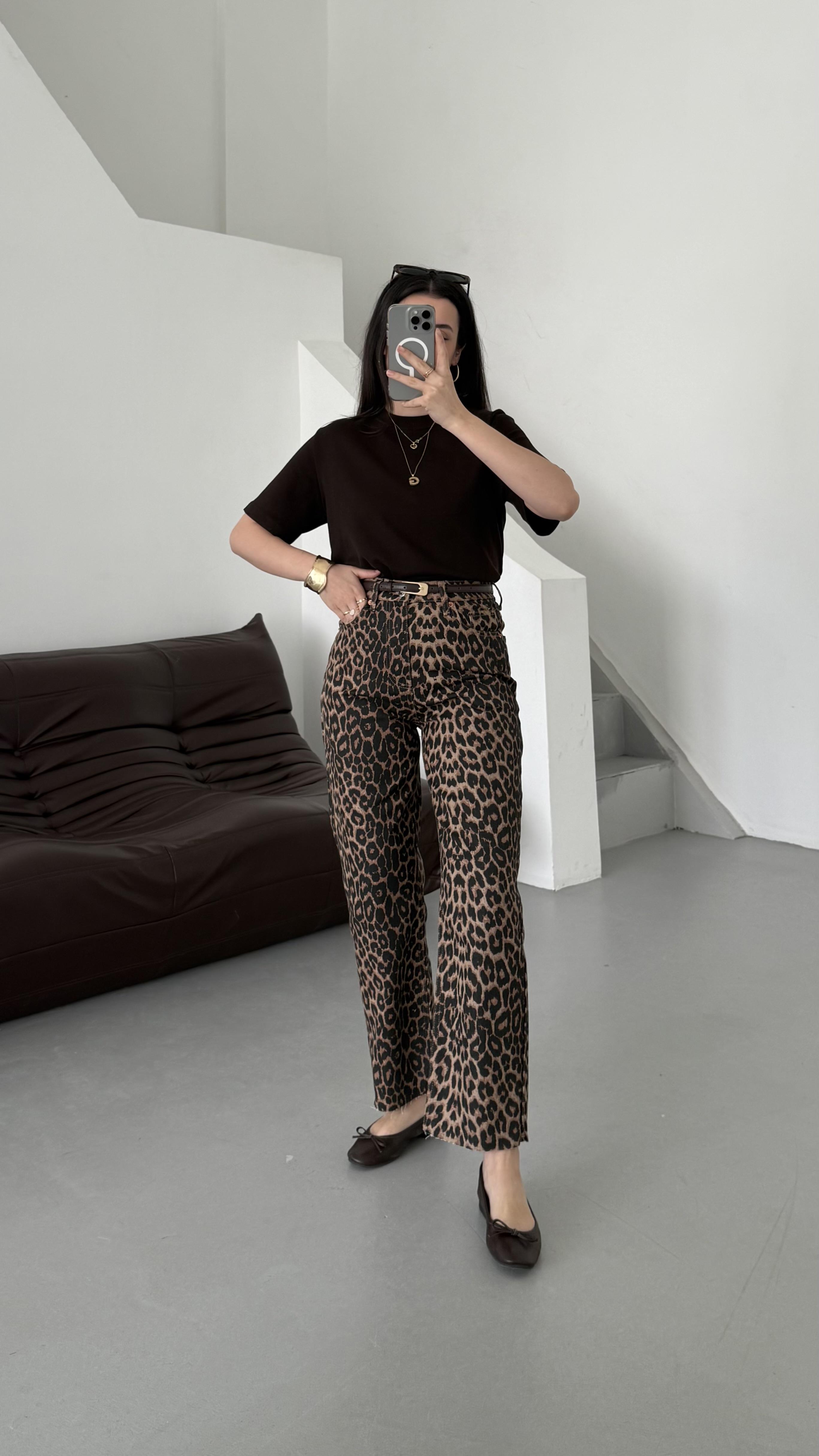 Marka Leopar Desen Straight Jean 