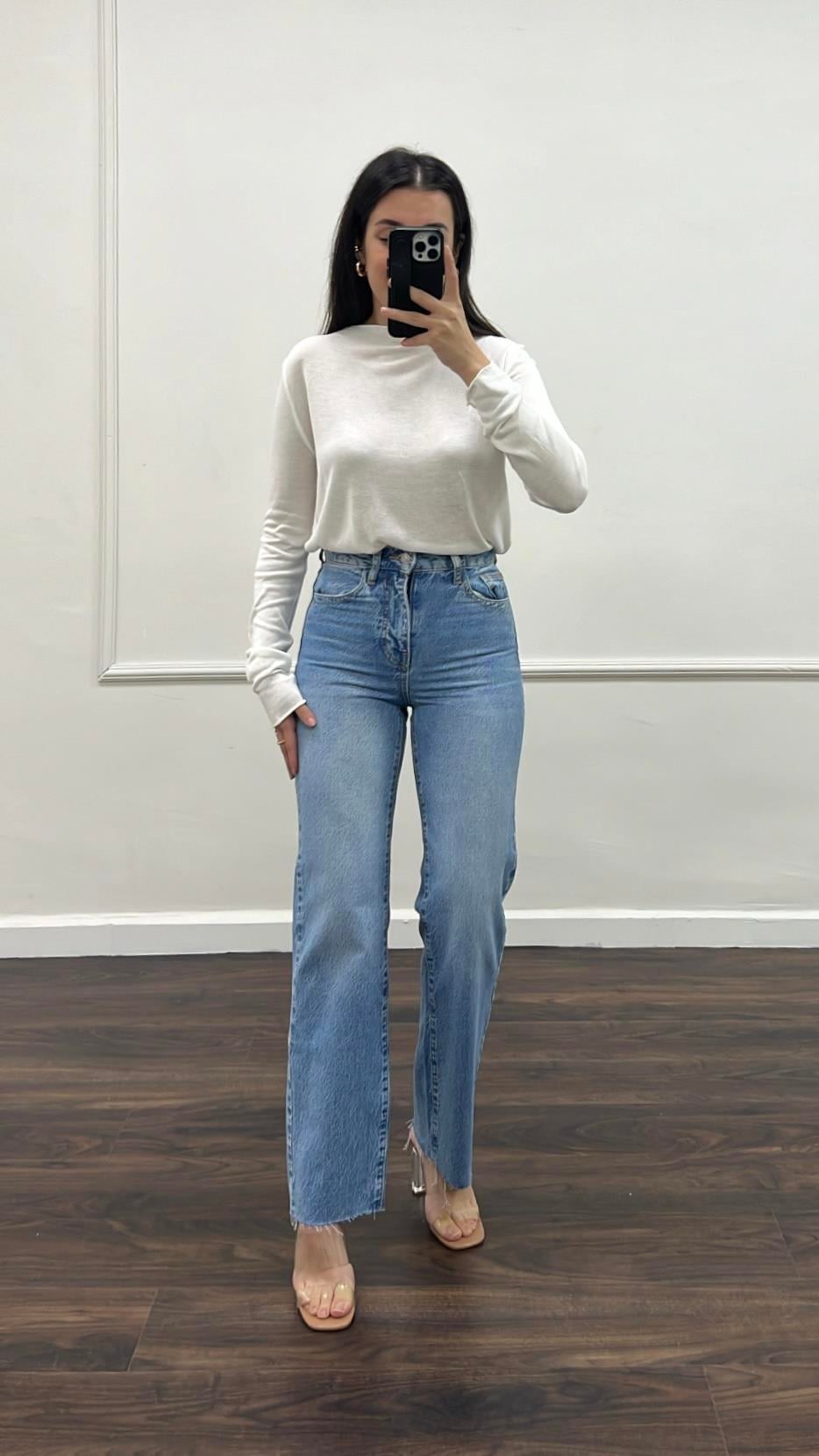 Marka Mavi Yüksek Bel Straight Fit Jean