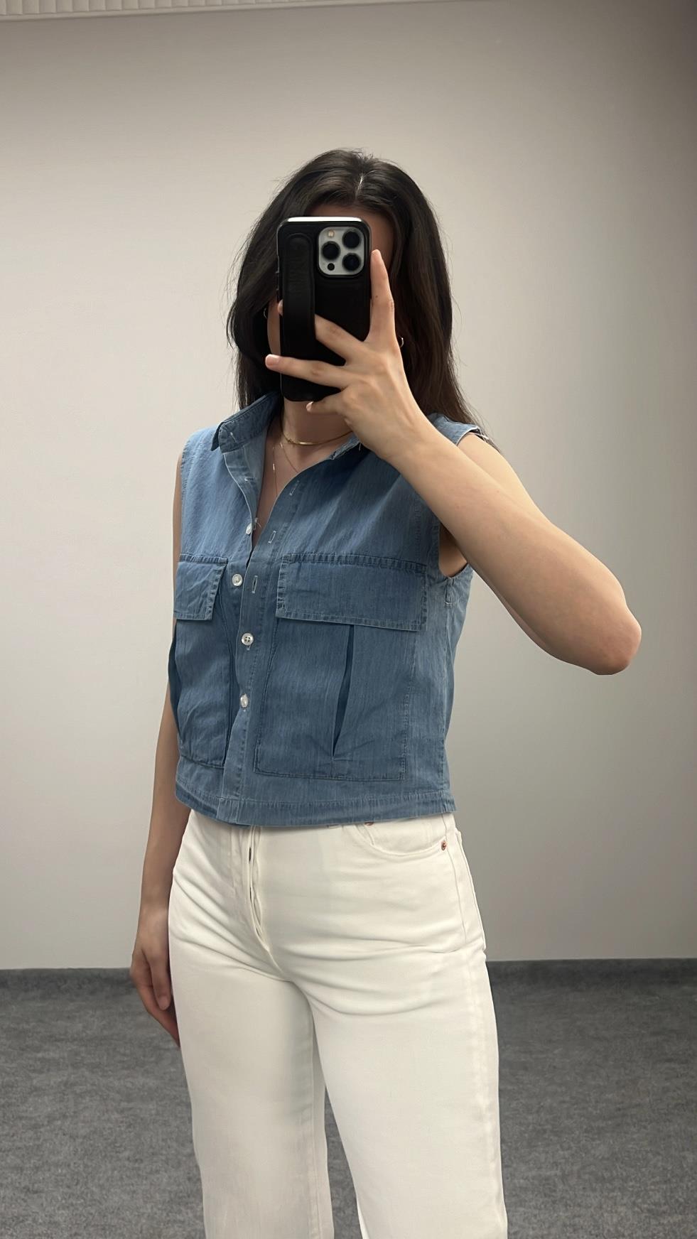 Marka Mevsimlik Denim Yelek Bluz