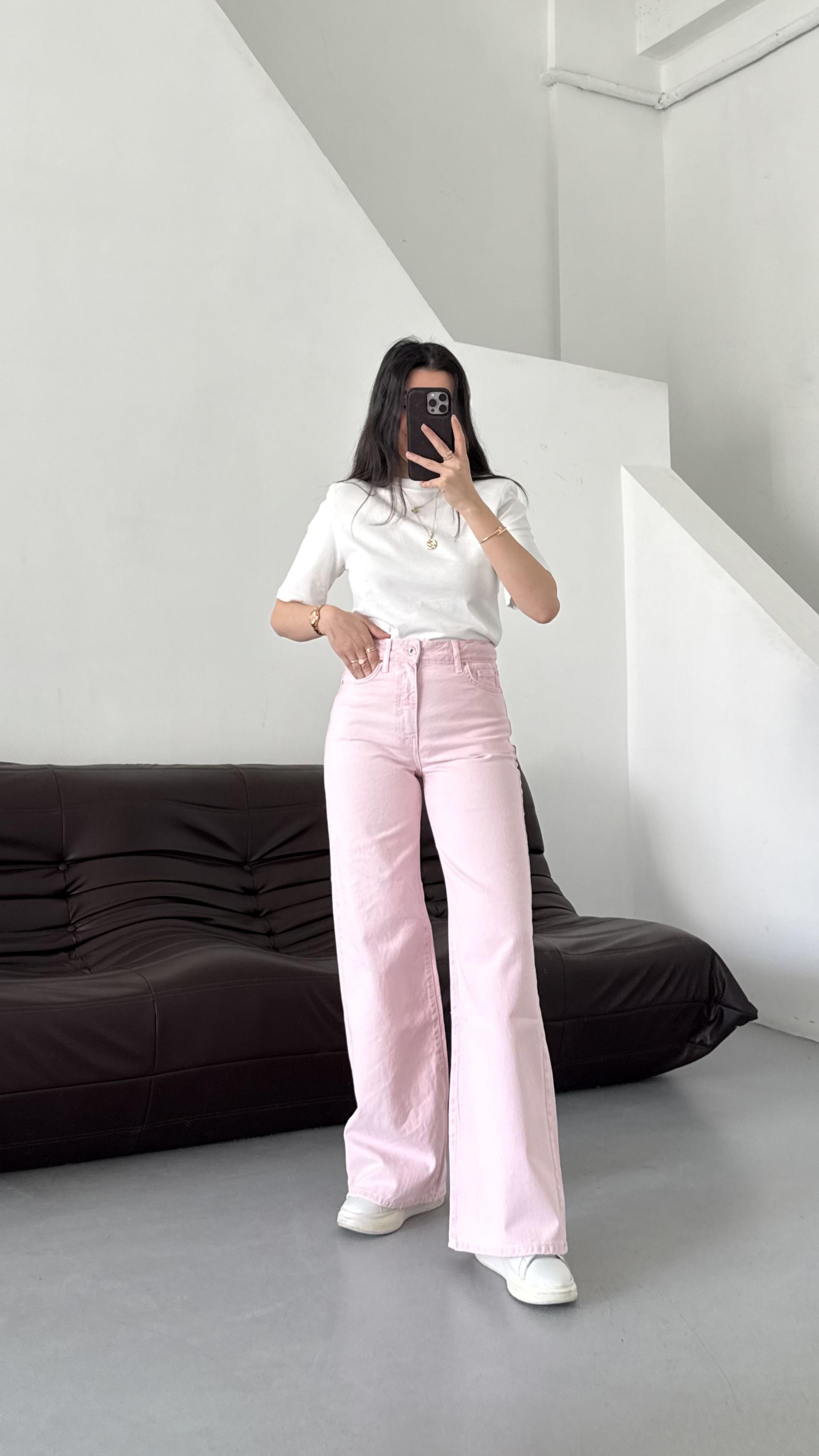 Marka Pudra Pembe Wide Leg Jean