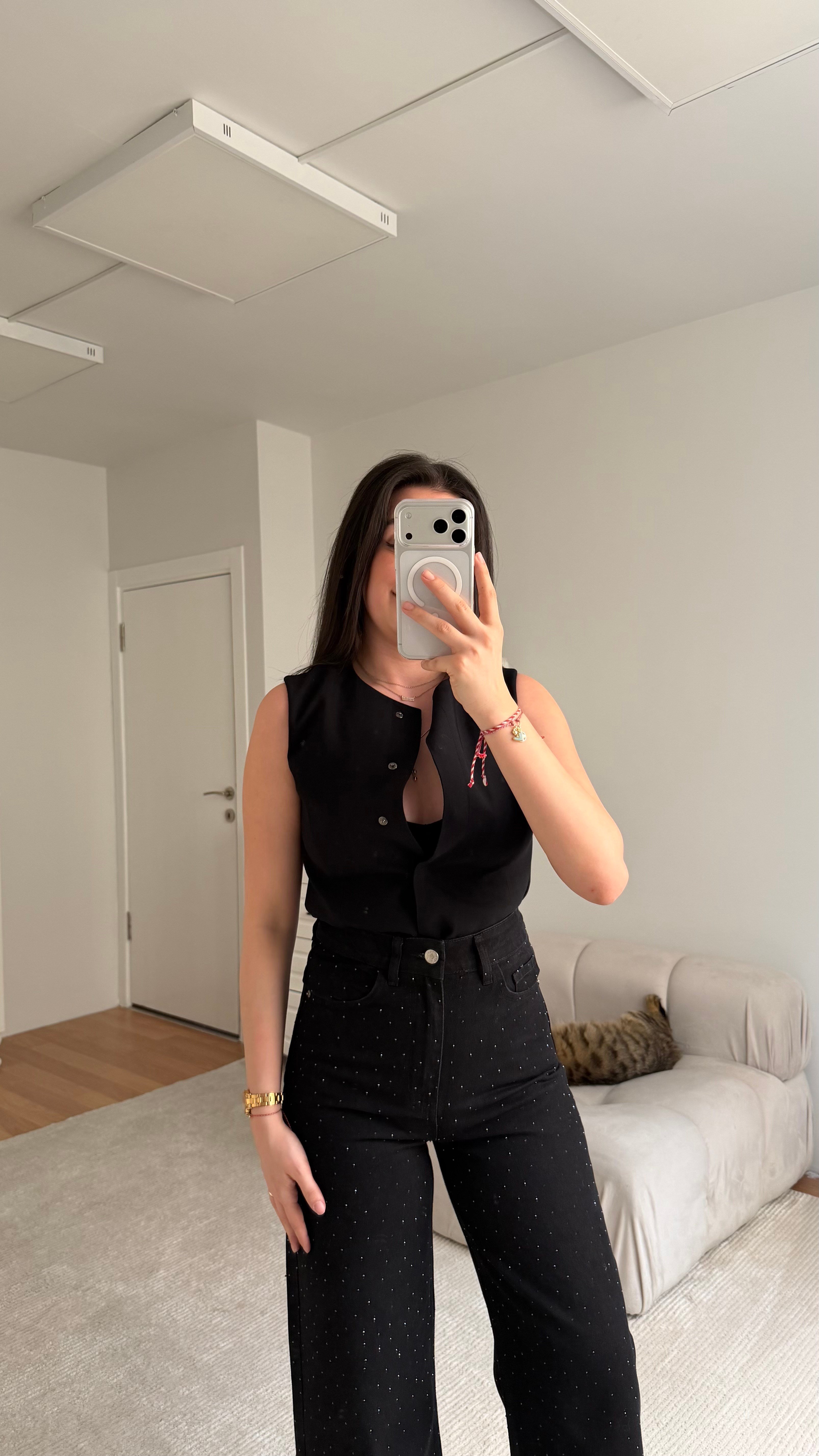 Marka Siyah Astarlı Basic Yelek