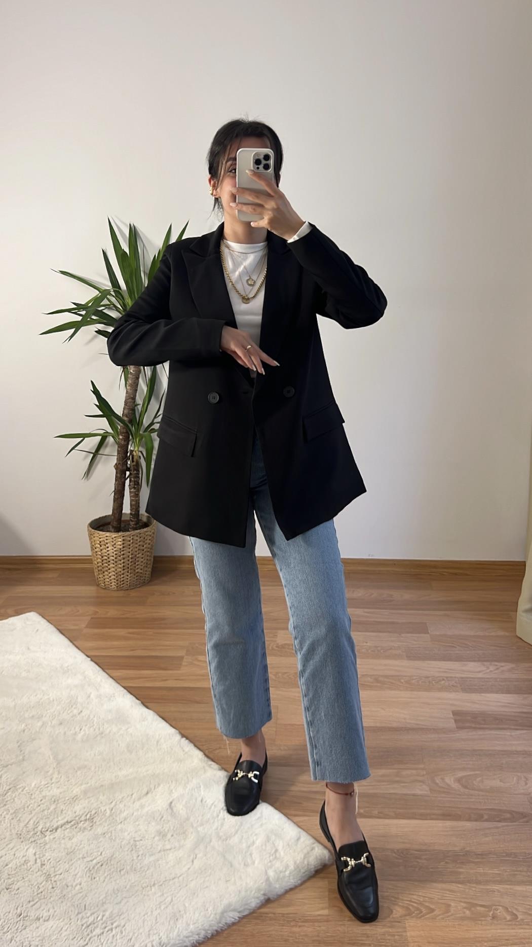 MARKA SİYAH KRUVAZE BLAZER