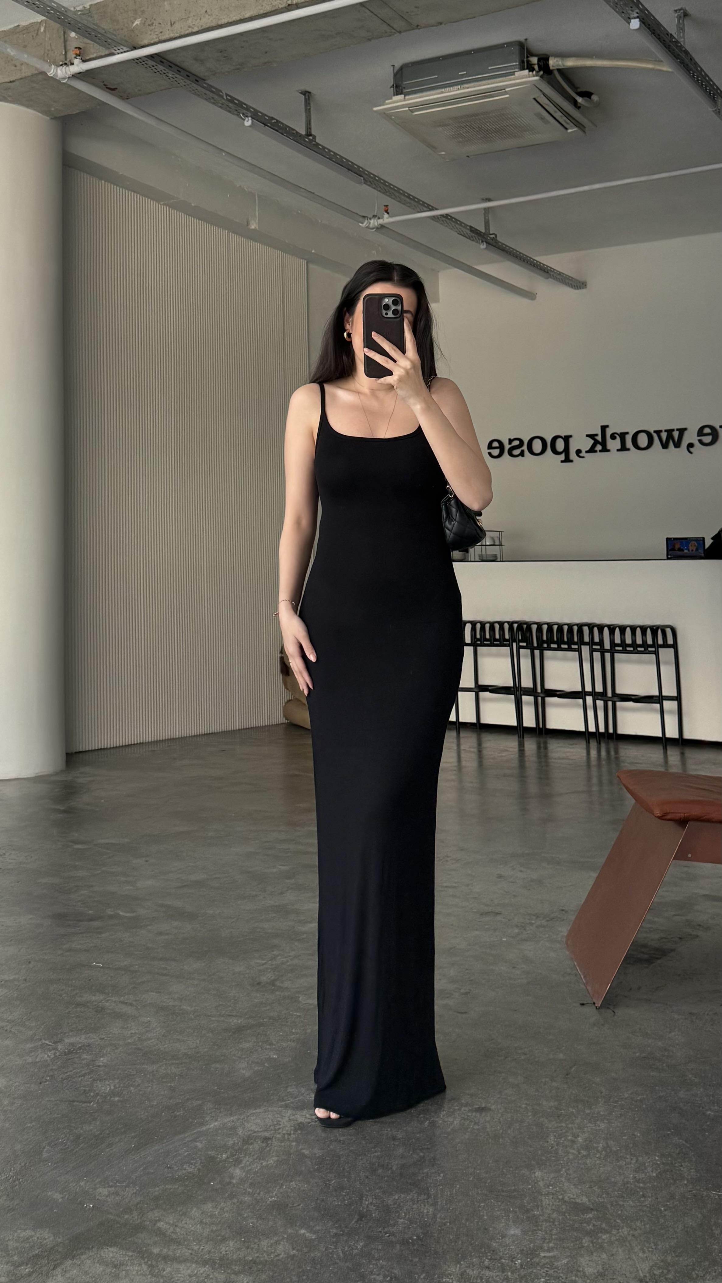 Marka Siyah Soft Touch Maxi Elbise