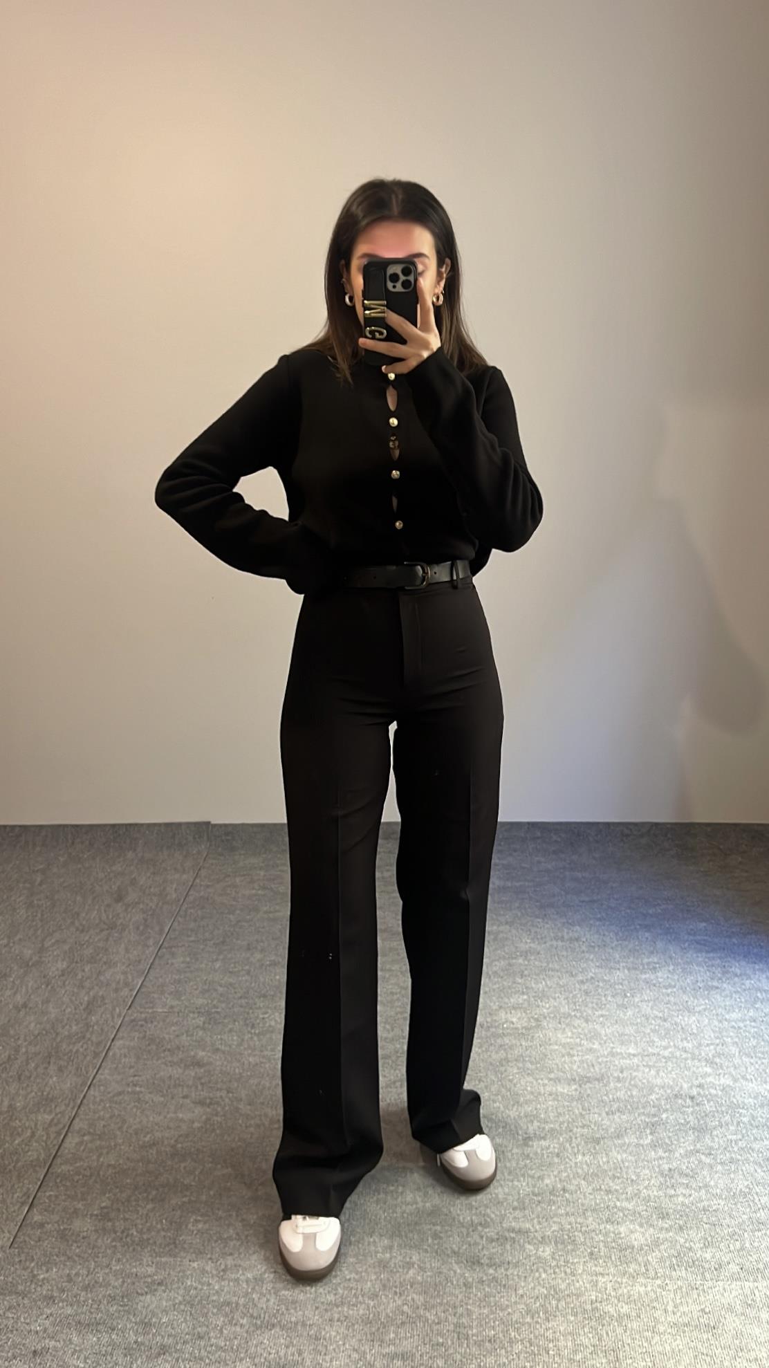 MARKA SİYAH STRAIGHT KUMAŞ PANTOLON