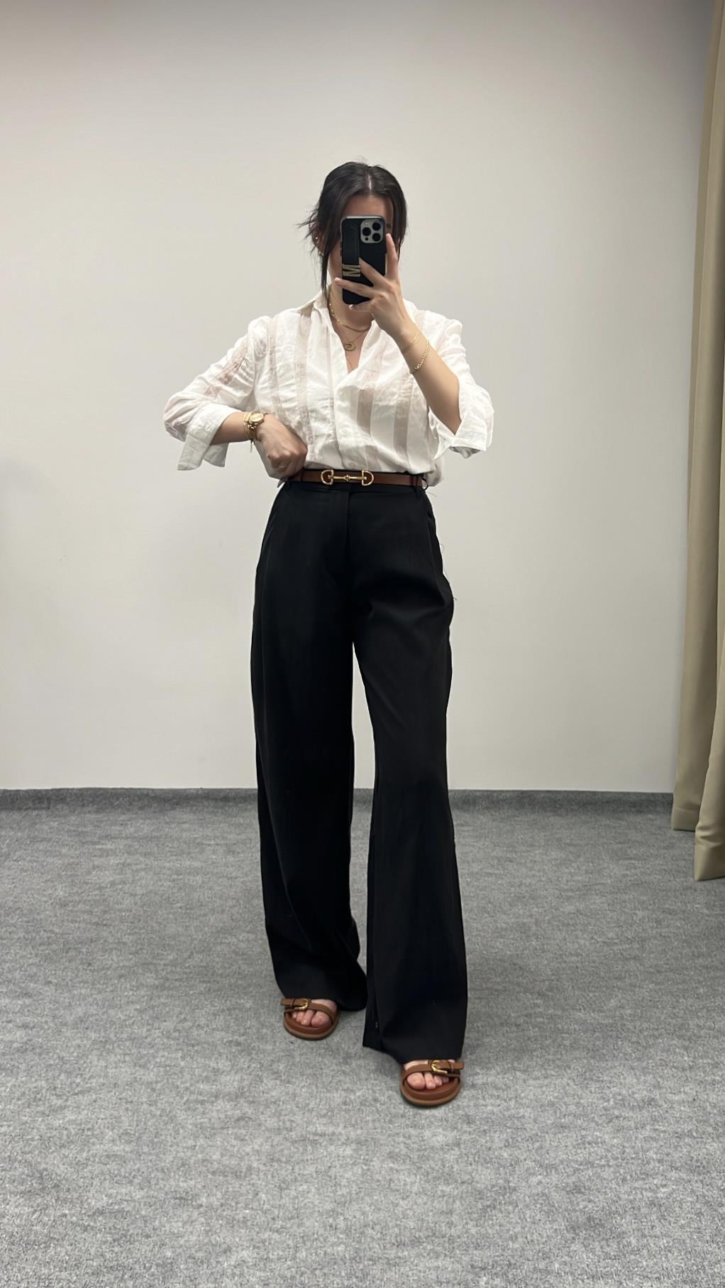 Marka Siyah Tensel Pantolon