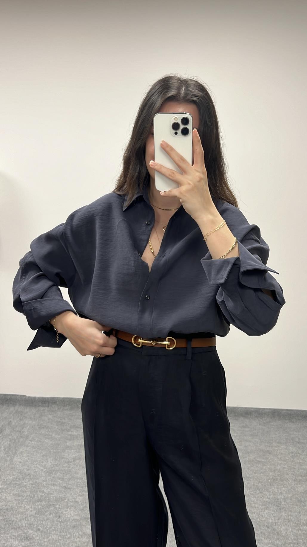 MARKA SOLUK LACI TENSEL OVERSIZE GÖMLEK 