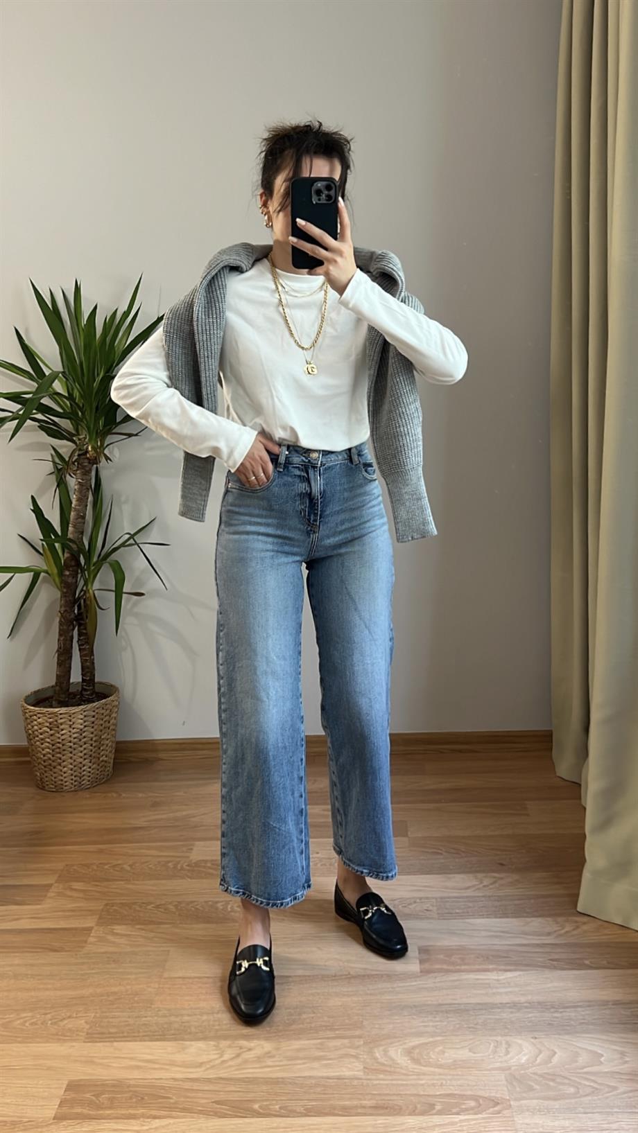 MARKA STRAIGHT YÜKSEK BEL RAHAT CROP JEAN