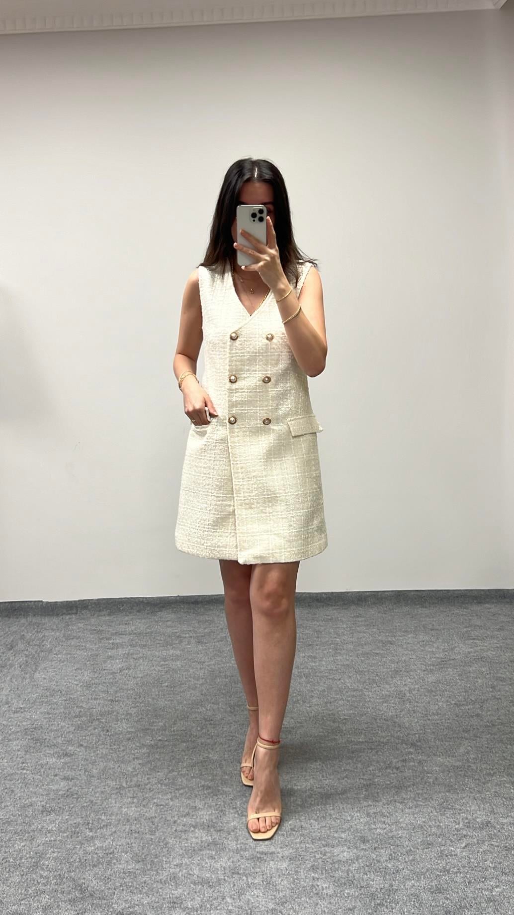 MARKA TÜVİT EKRU ELBİSE