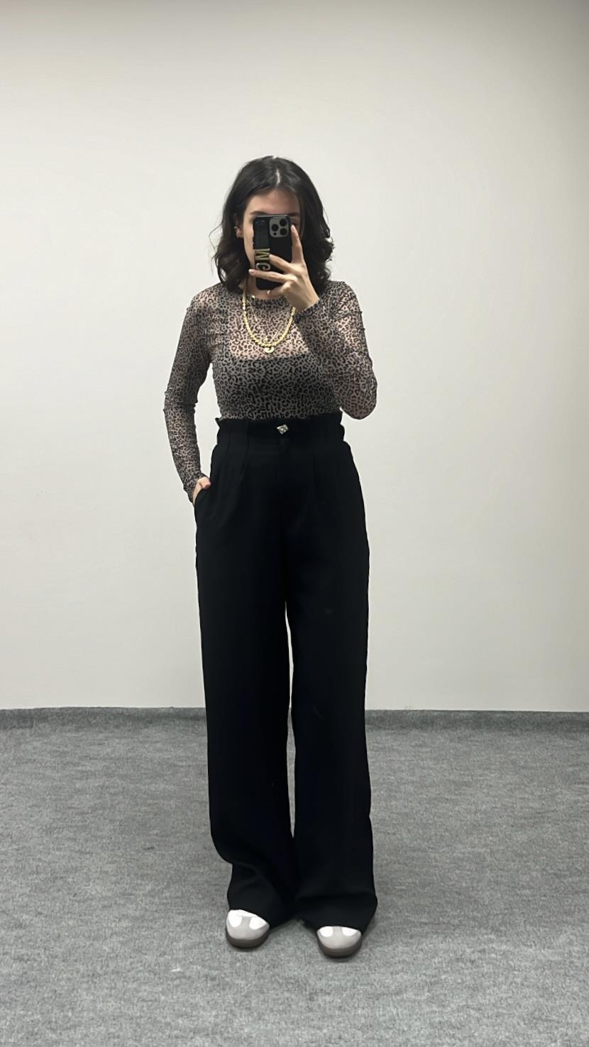 MARKA ULTRA YÜKSEK BEL ARKA BEL LASTİKLİ PANTOLON