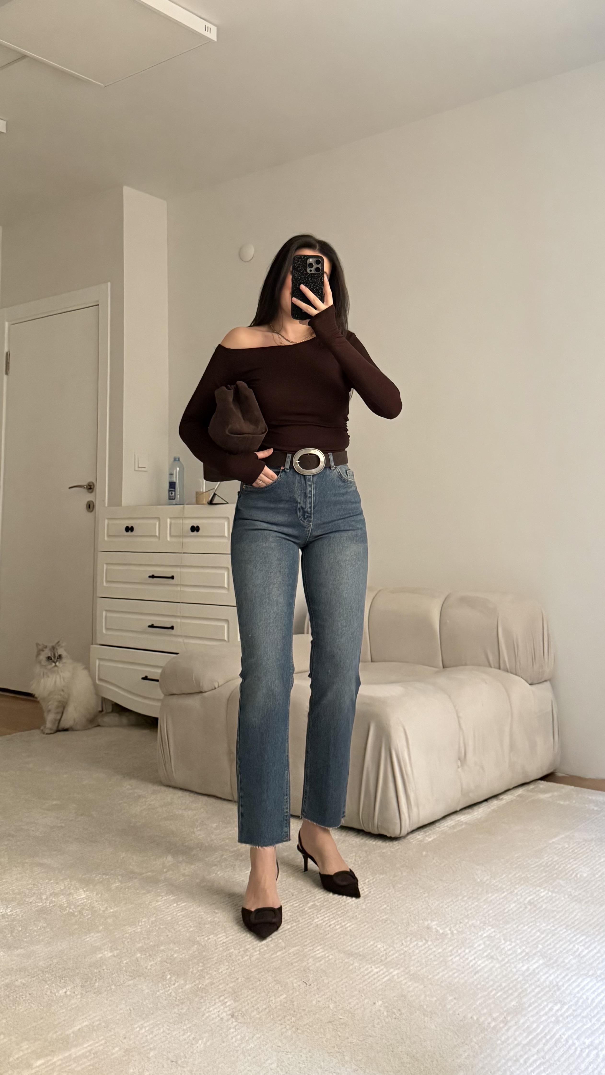 Marka Vintage Düz Kesim Jean