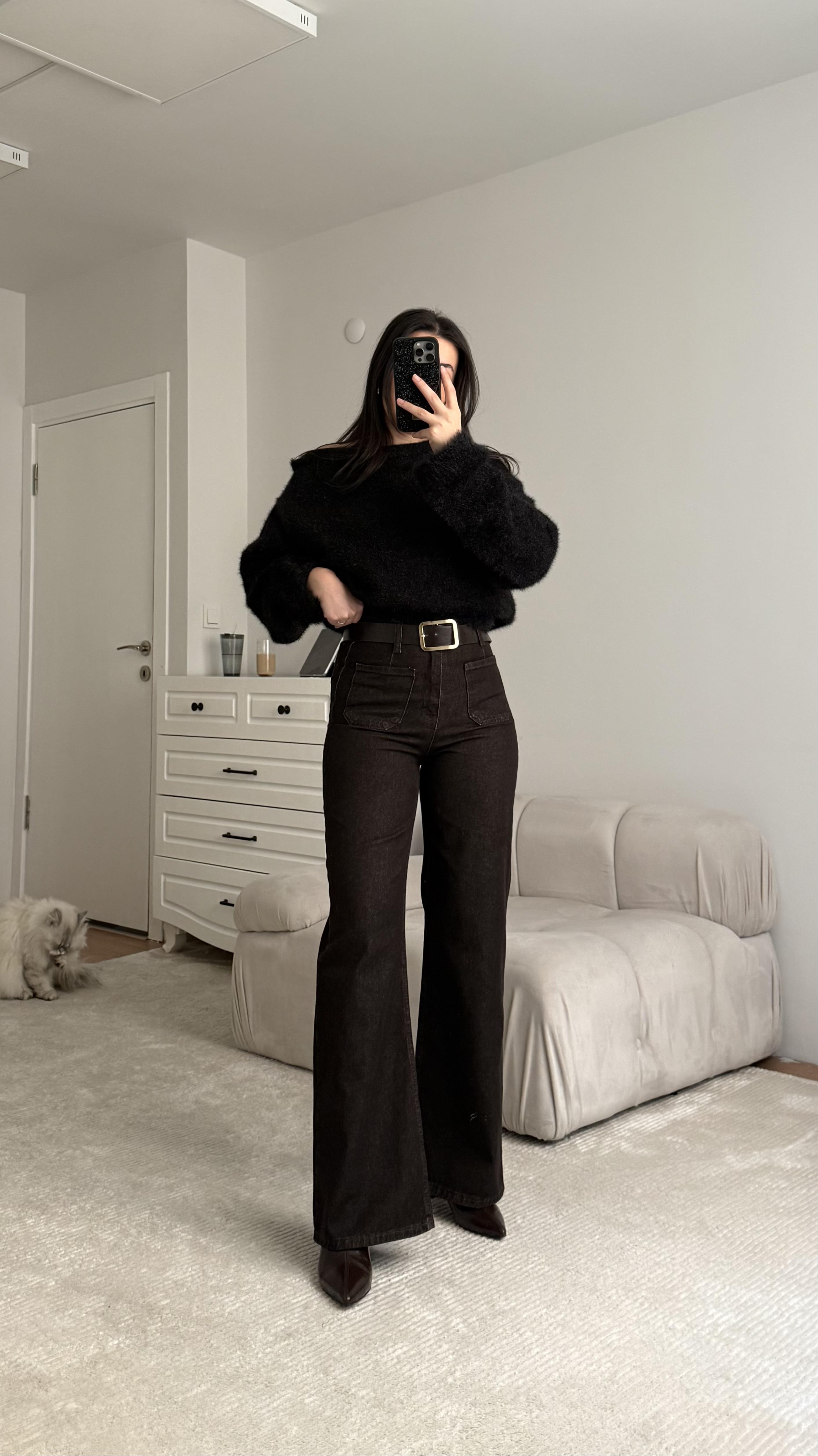 Marka Yıkamalı Acı Kahve Cep Detaylı Jean