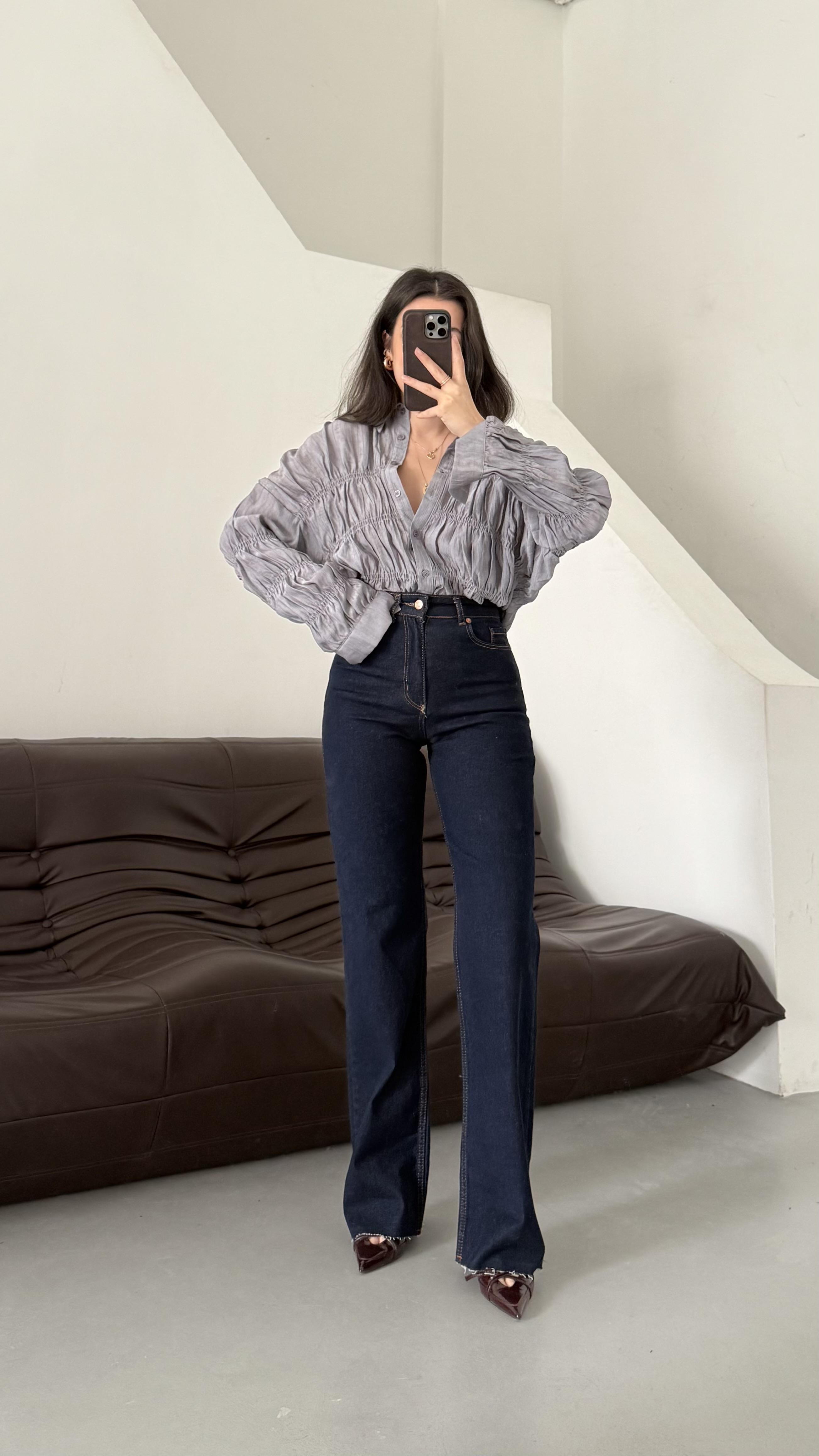 Marka Yoğun Laci Uzun Straight Jean