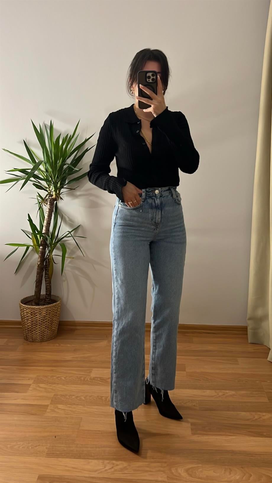 MARKA YÜKSEK BEL STRAİGHT JEAN 