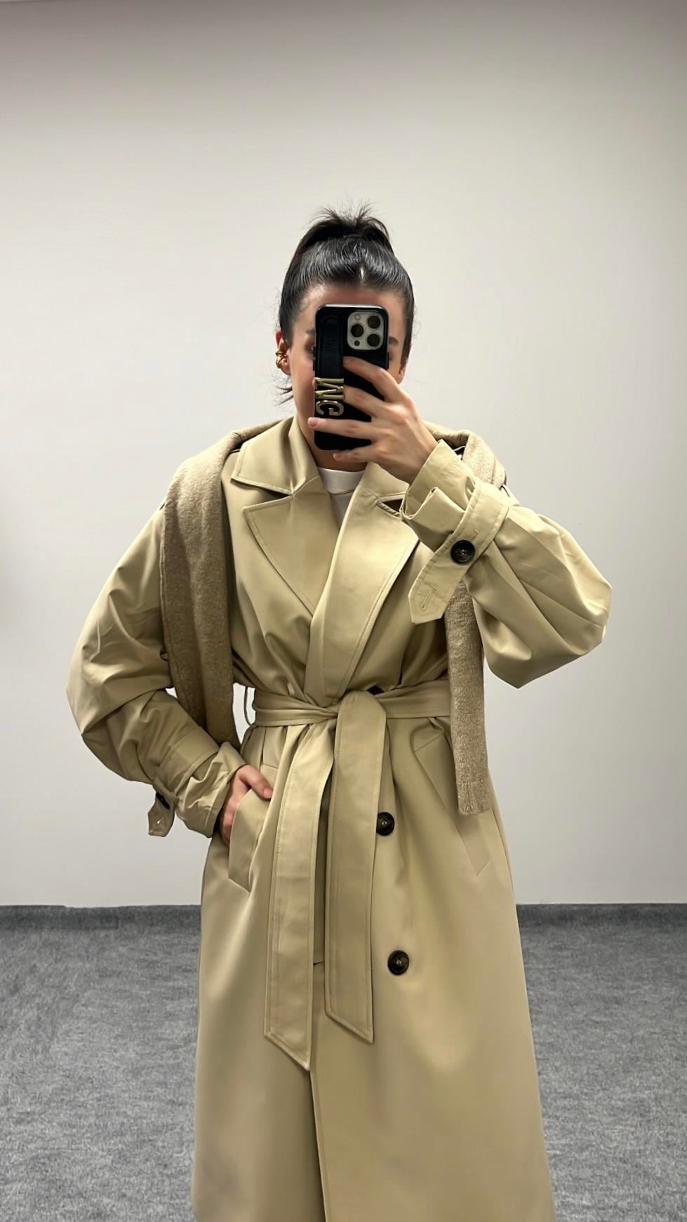 MARKA YÜKSEK KALİTE ASTARLI TRENÇKOT 