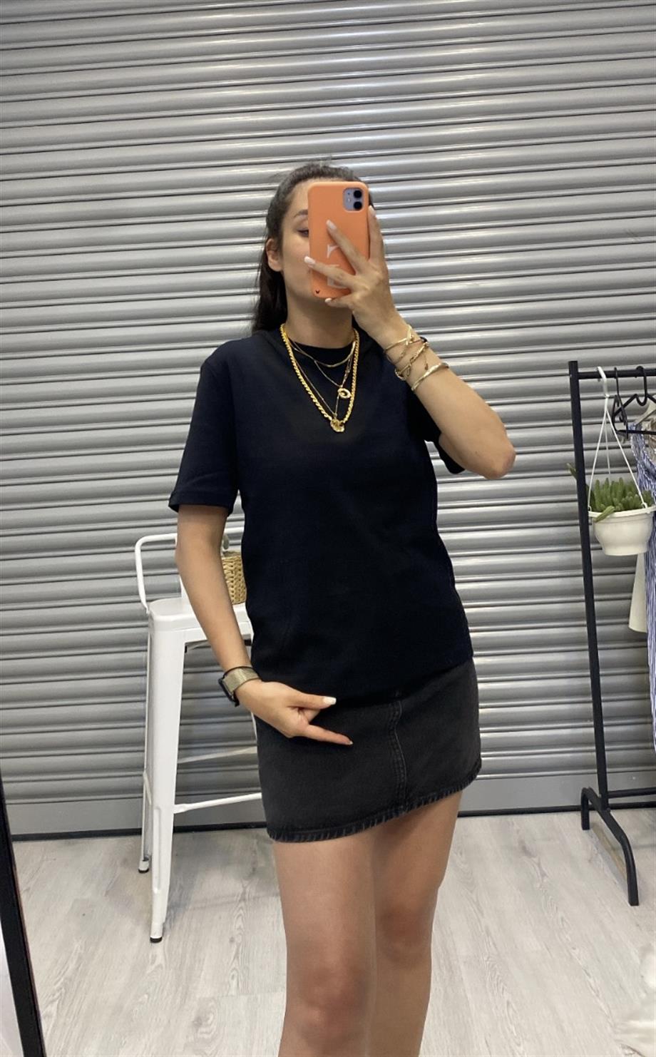 Massi Siyah Basıc Tişört