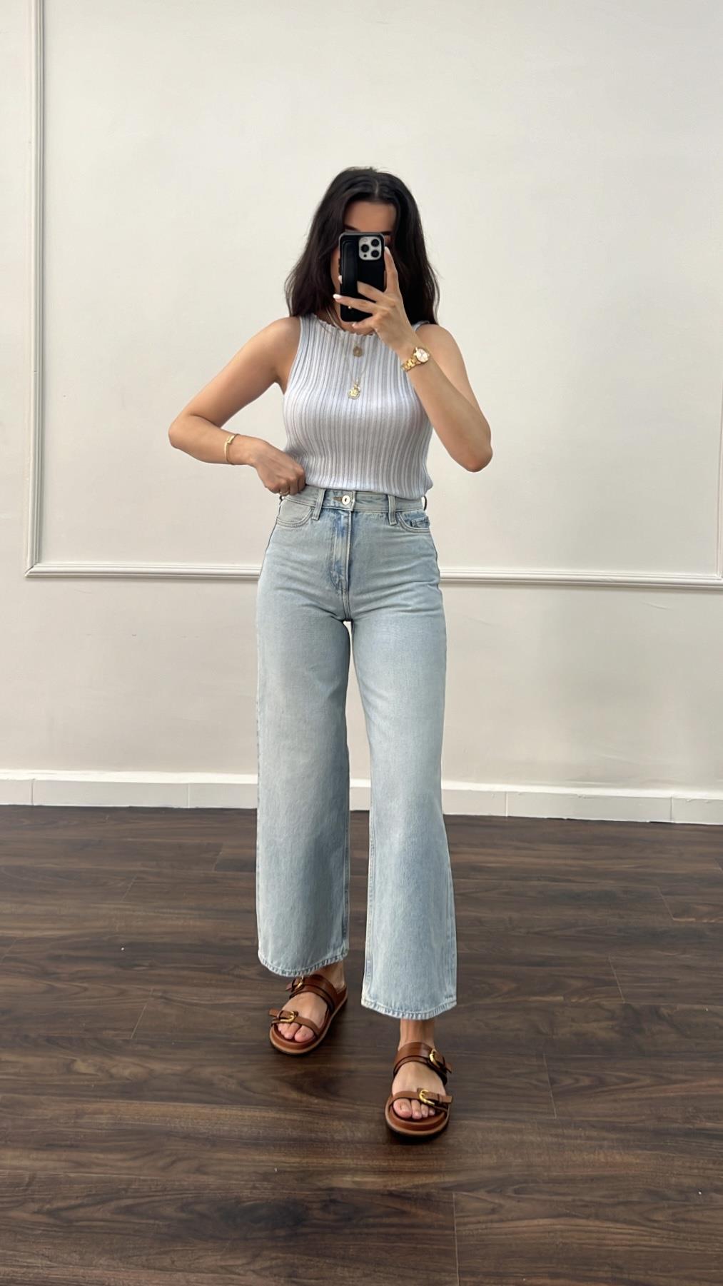 Mavi Yandan Verevli Triko Atlet