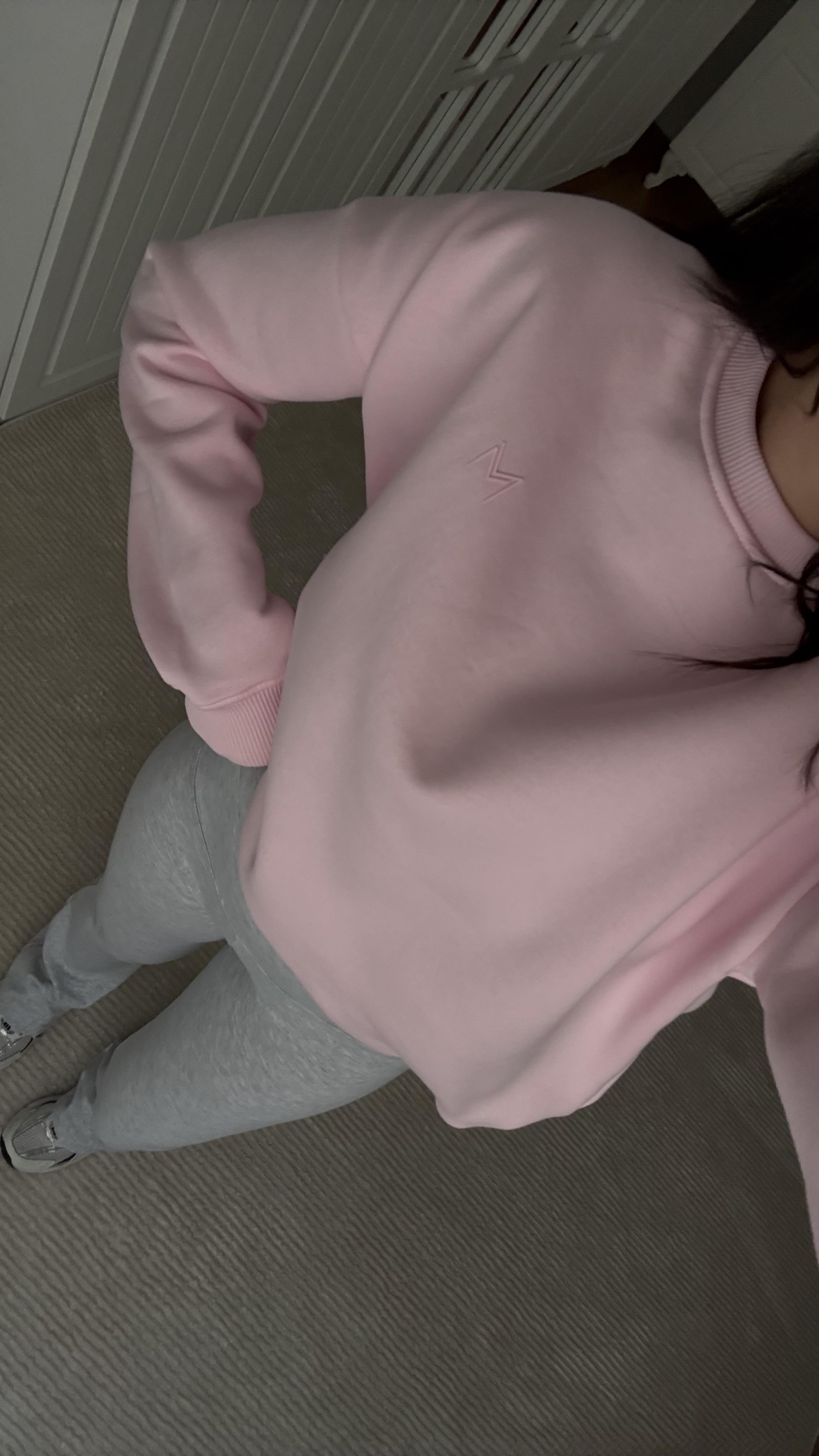Mel Pembe Bisiklet Yaka Premium Sweatshirt