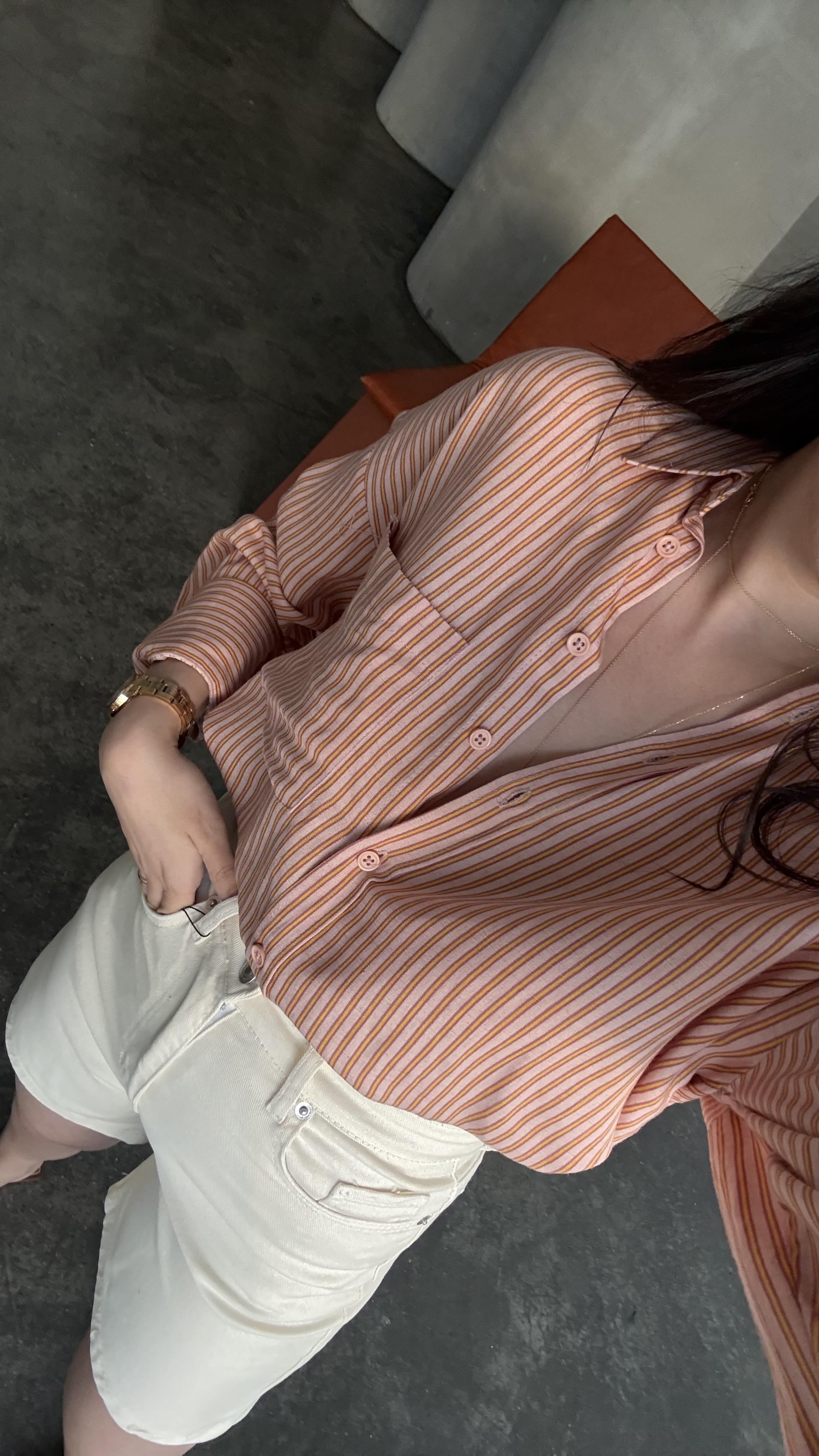 Mng Çizgili Pamuklu Gömlek