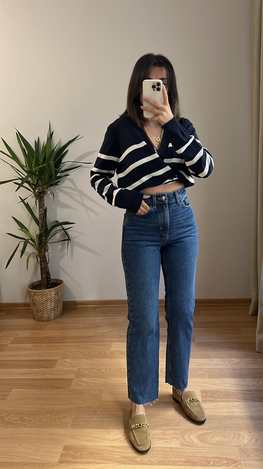 MNS LACİ PAÇASI KESİK MOM FIT