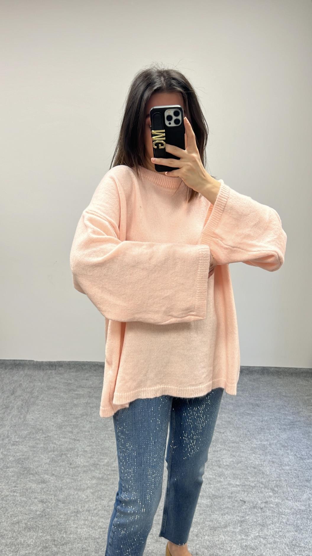 MOLİ PEMBE BİSİKLET YAKA TRİKO