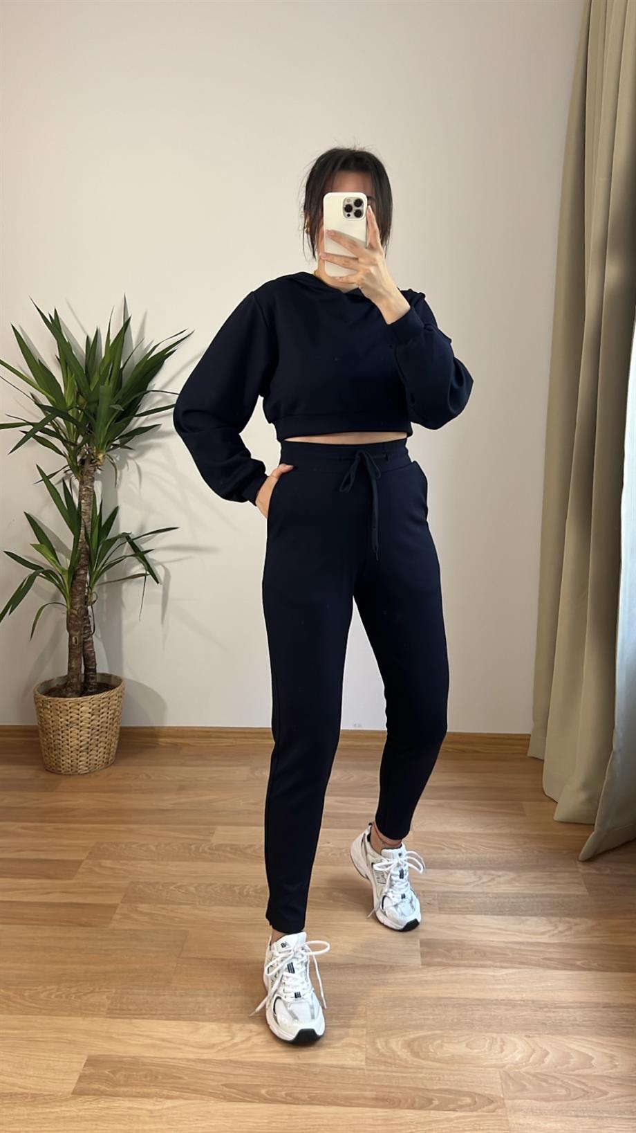 MOOG LACİ MODAL CROP SWEAT PANTOLON İKİLİ TAKIM