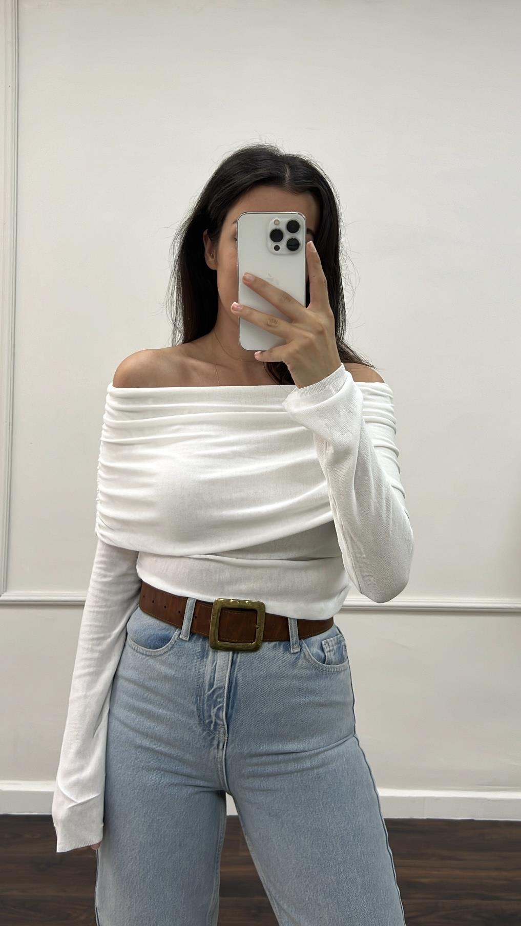 Nero Madonna Yaka Viskon Örme Triko