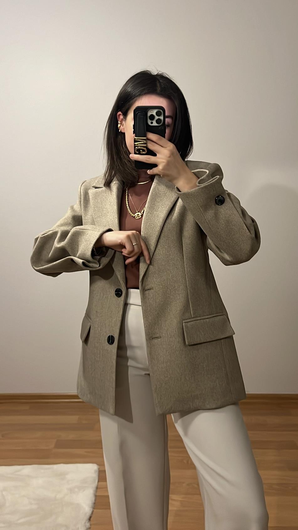 OLİ VİZON KAŞE BLAZER CEKET