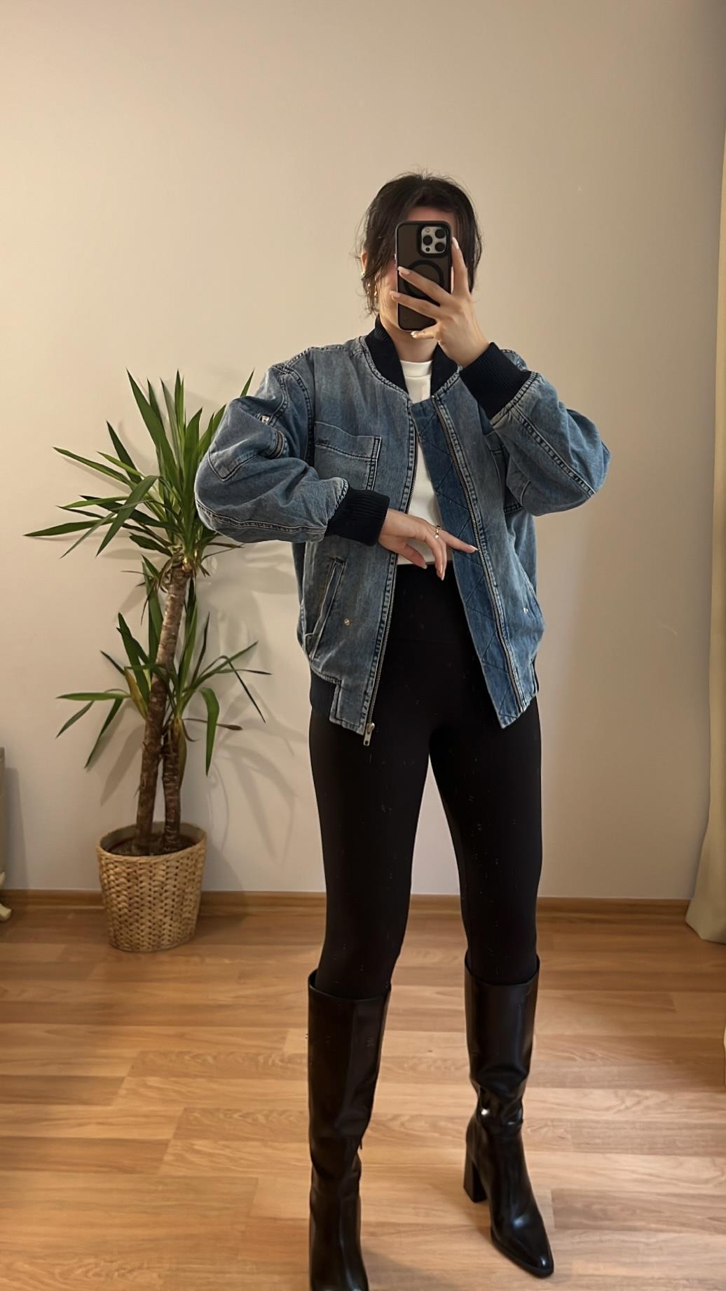 OVERSIZE DENİM BOMBER CEKET