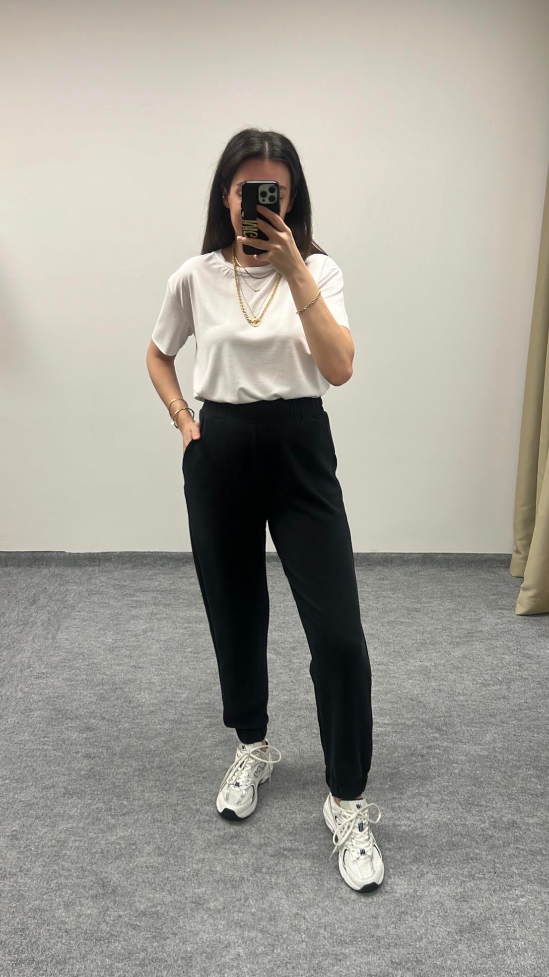 OYSH SİYAH YUMUŞAK DOKULU MODAL JOGGER