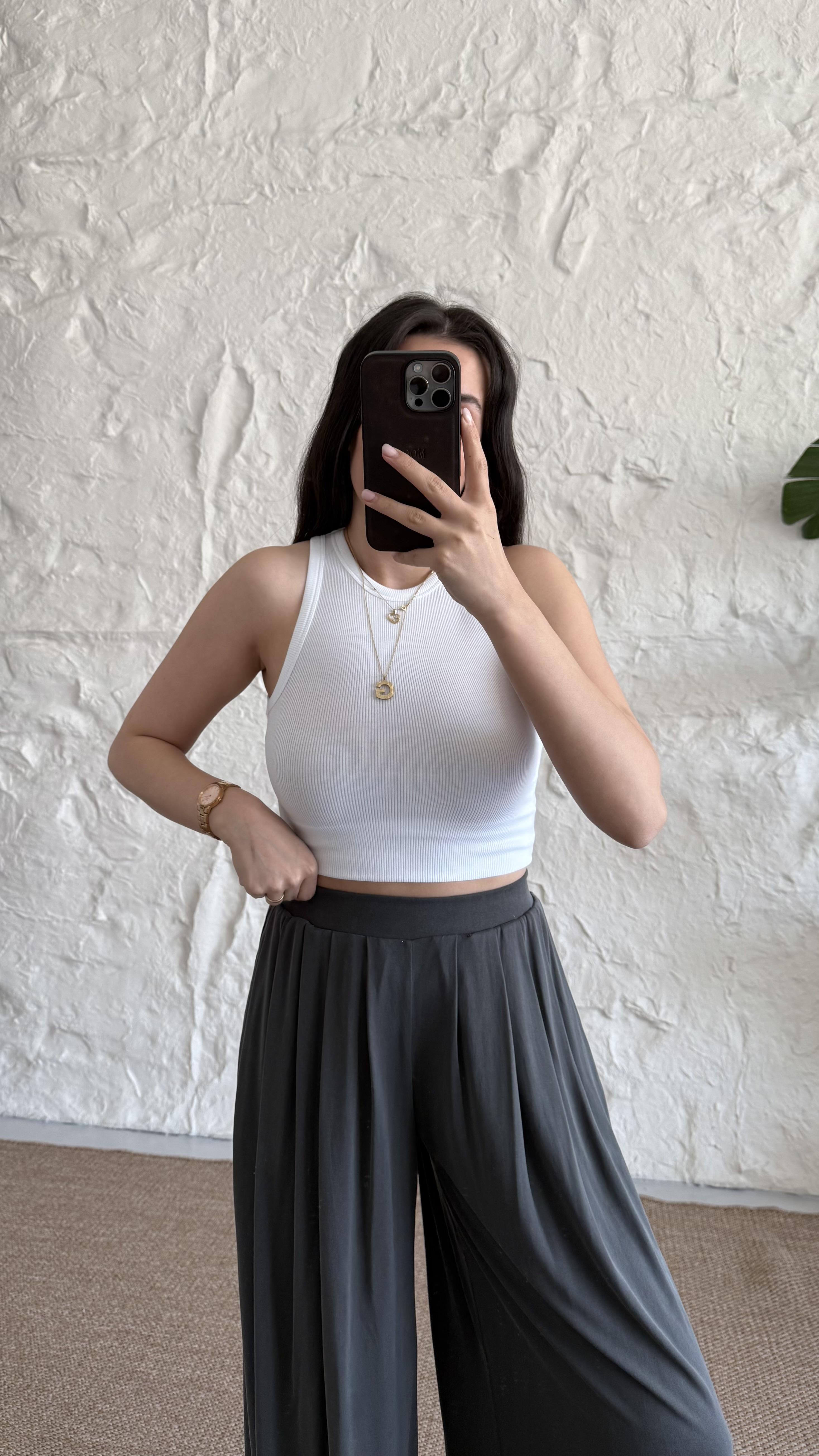 Pub Beyaz Halter Yaka Fitilli Top