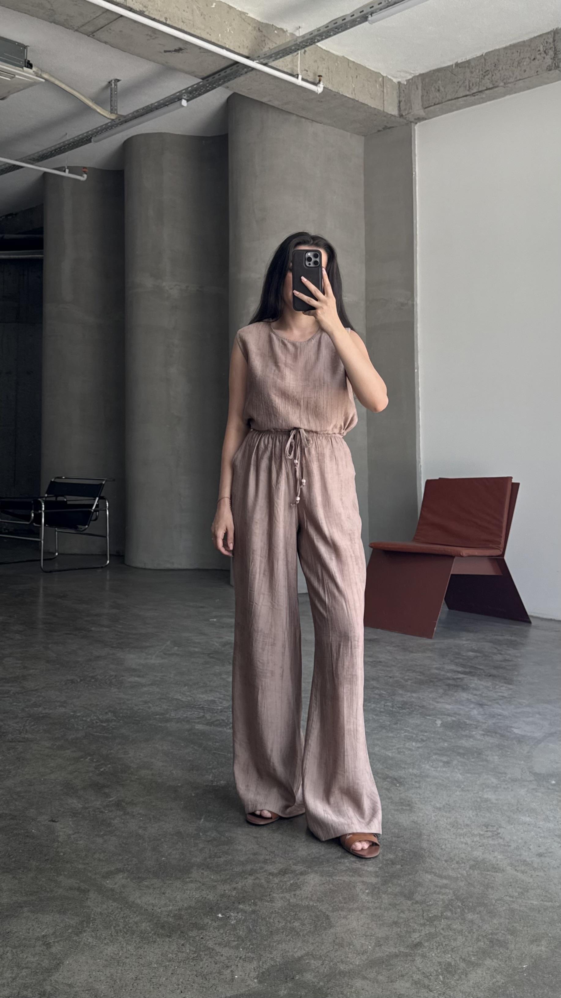 Rose Bağcıklı Crop Pantolon Takım