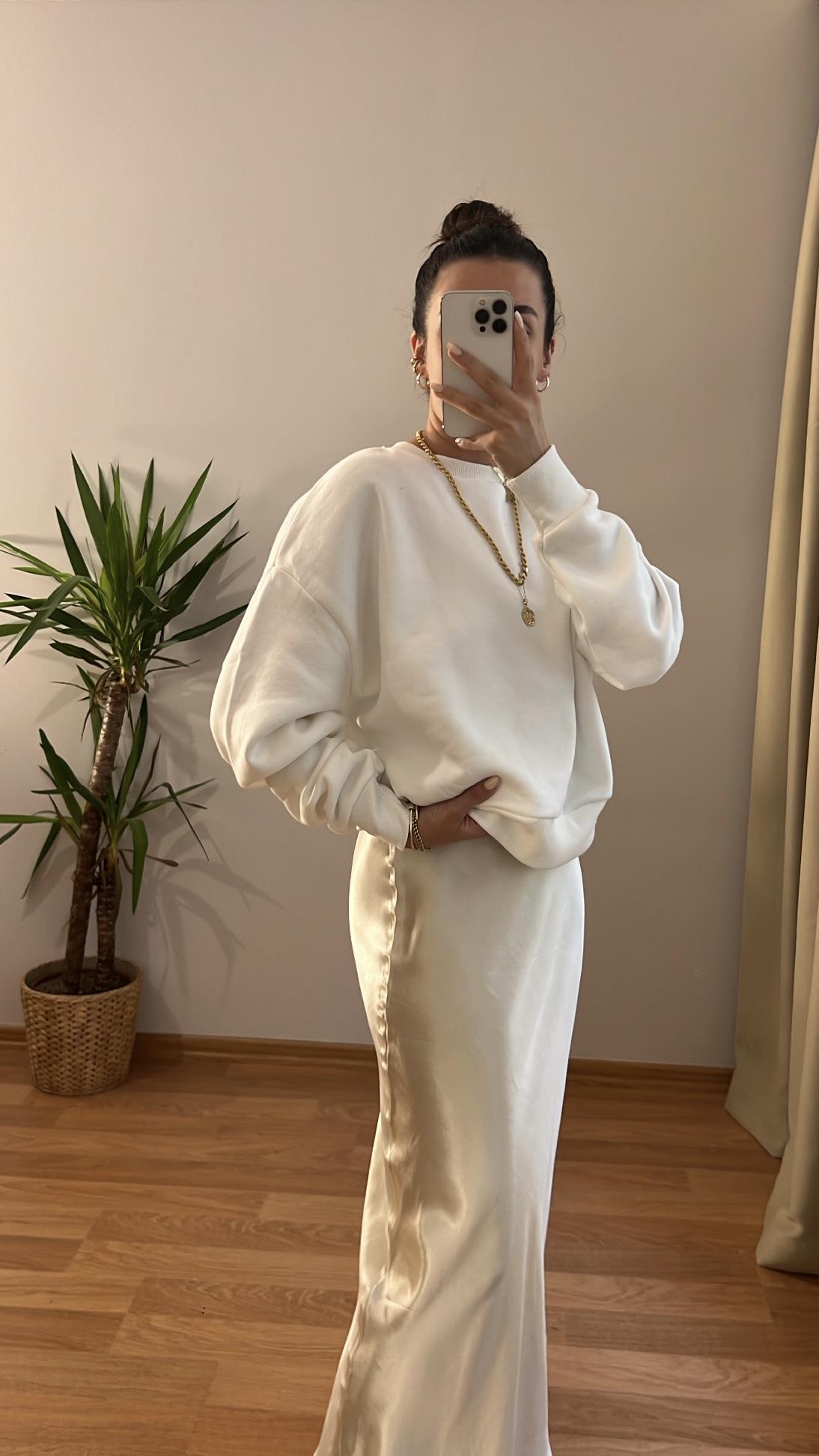 SAT BEYAZ SWEATSHIRT