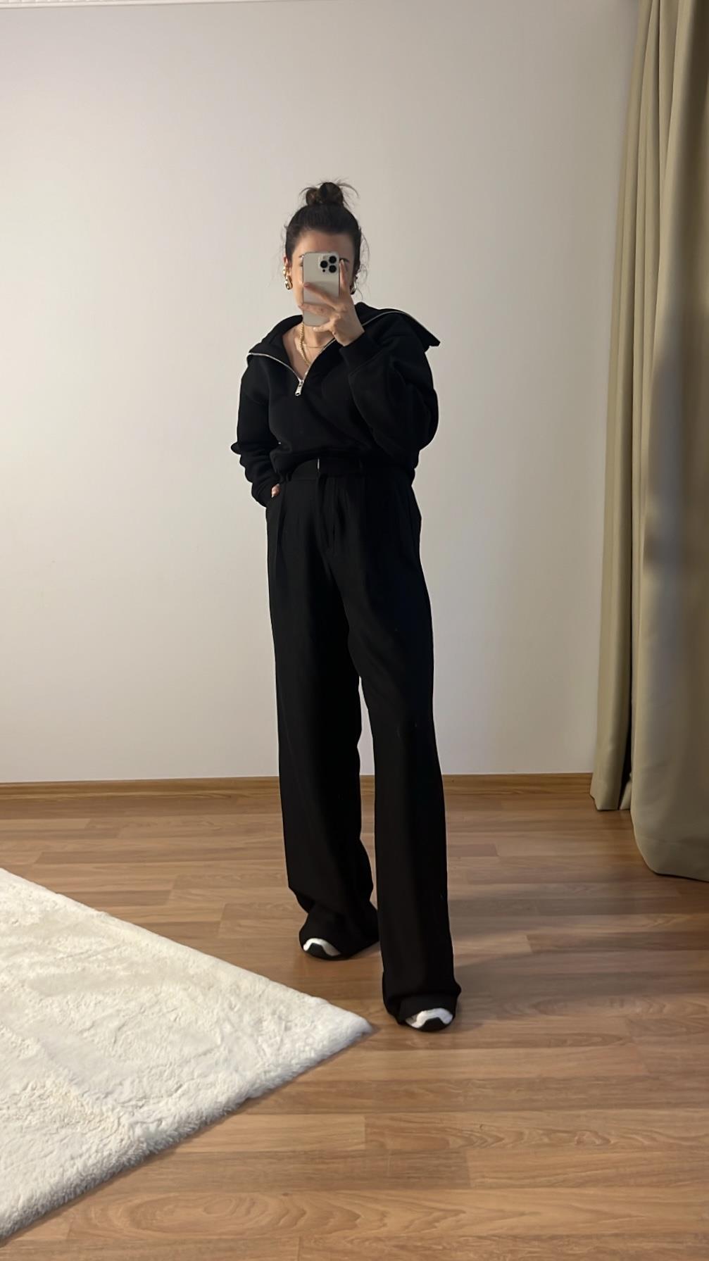 Siyah Kışlık Uzun Pantolon