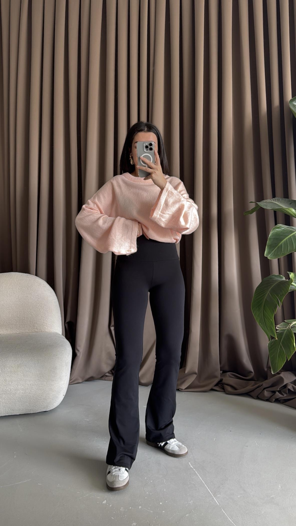 Siyah Laci Flare Tayt