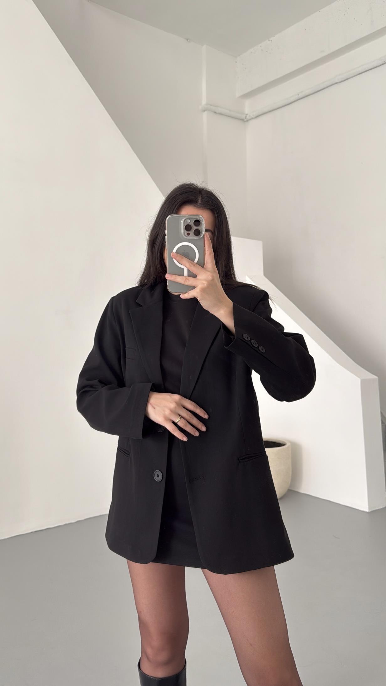 Siyah Oversıze Blazer Ceket