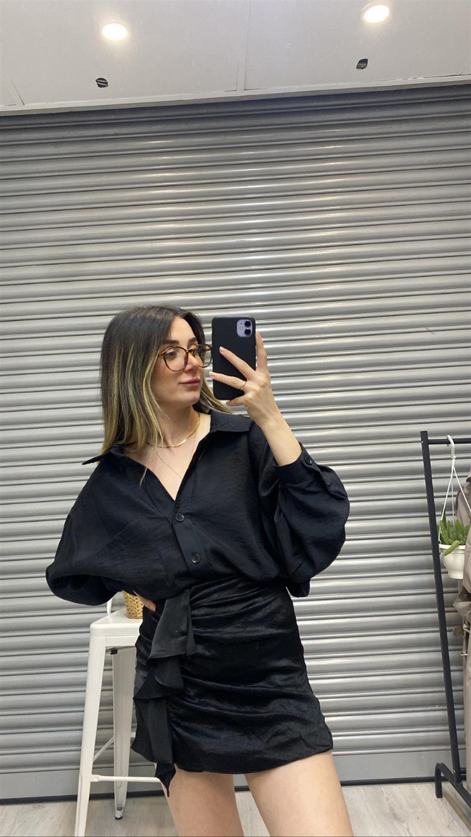 Siyah Tensel Gömlek