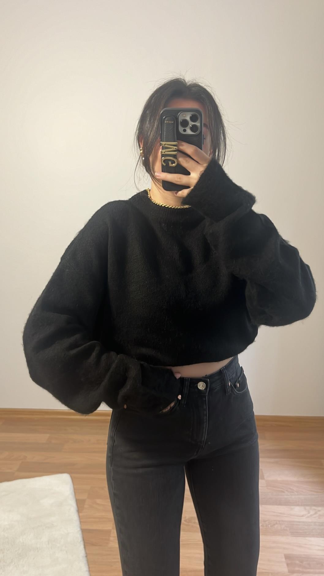 SİYAH YUMUŞAK ÖRGÜ KAZAK