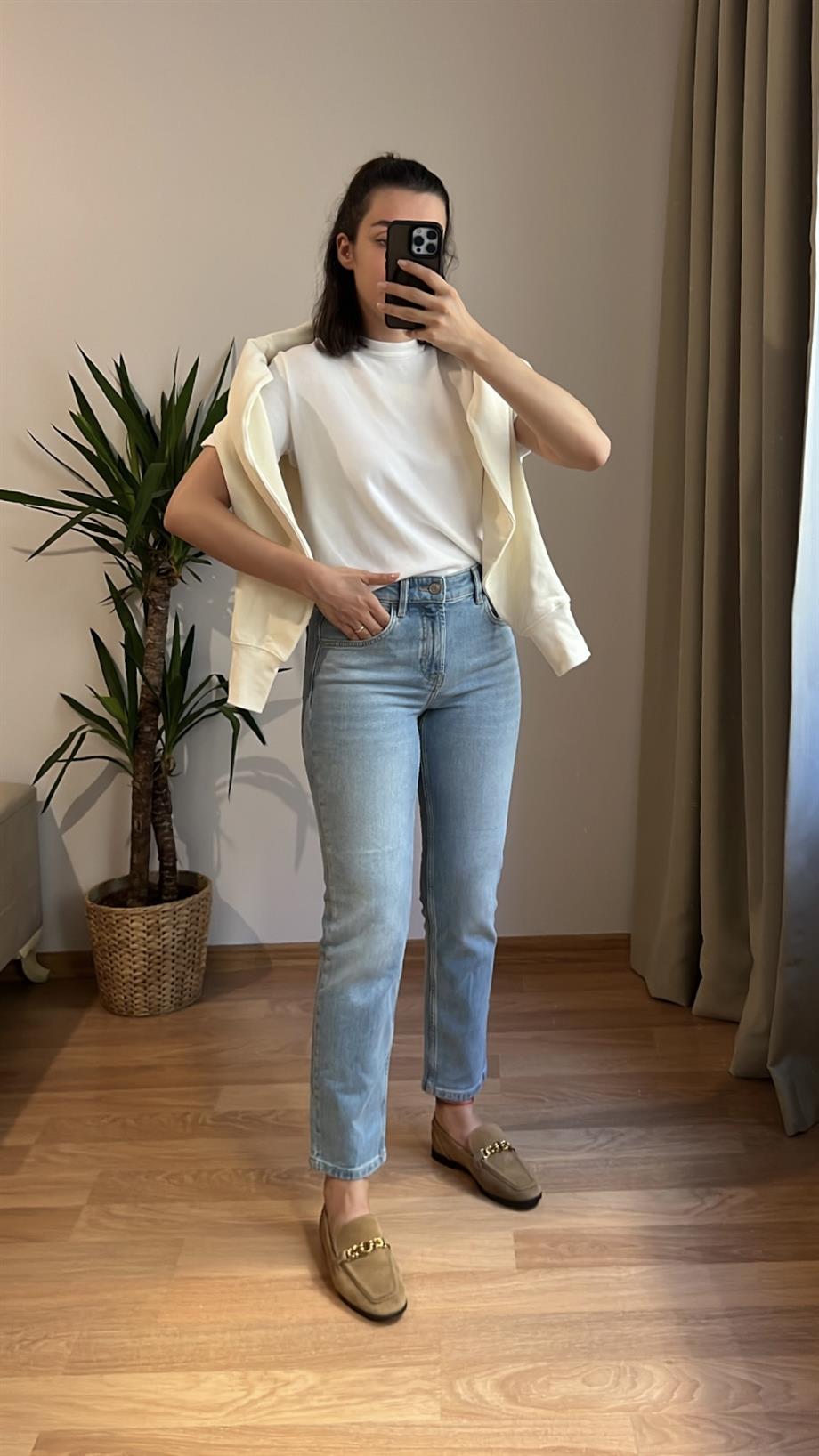 SOFIA BUZ MAVİSİ STRAIGHT JEAN 