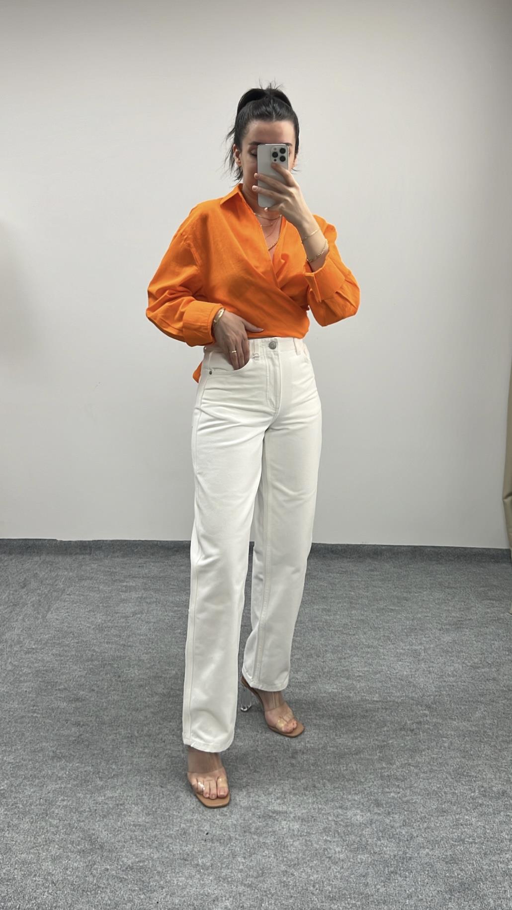 STOR BEYAZ ORGANİK PAMUK STRAIGHT FIT JEAN