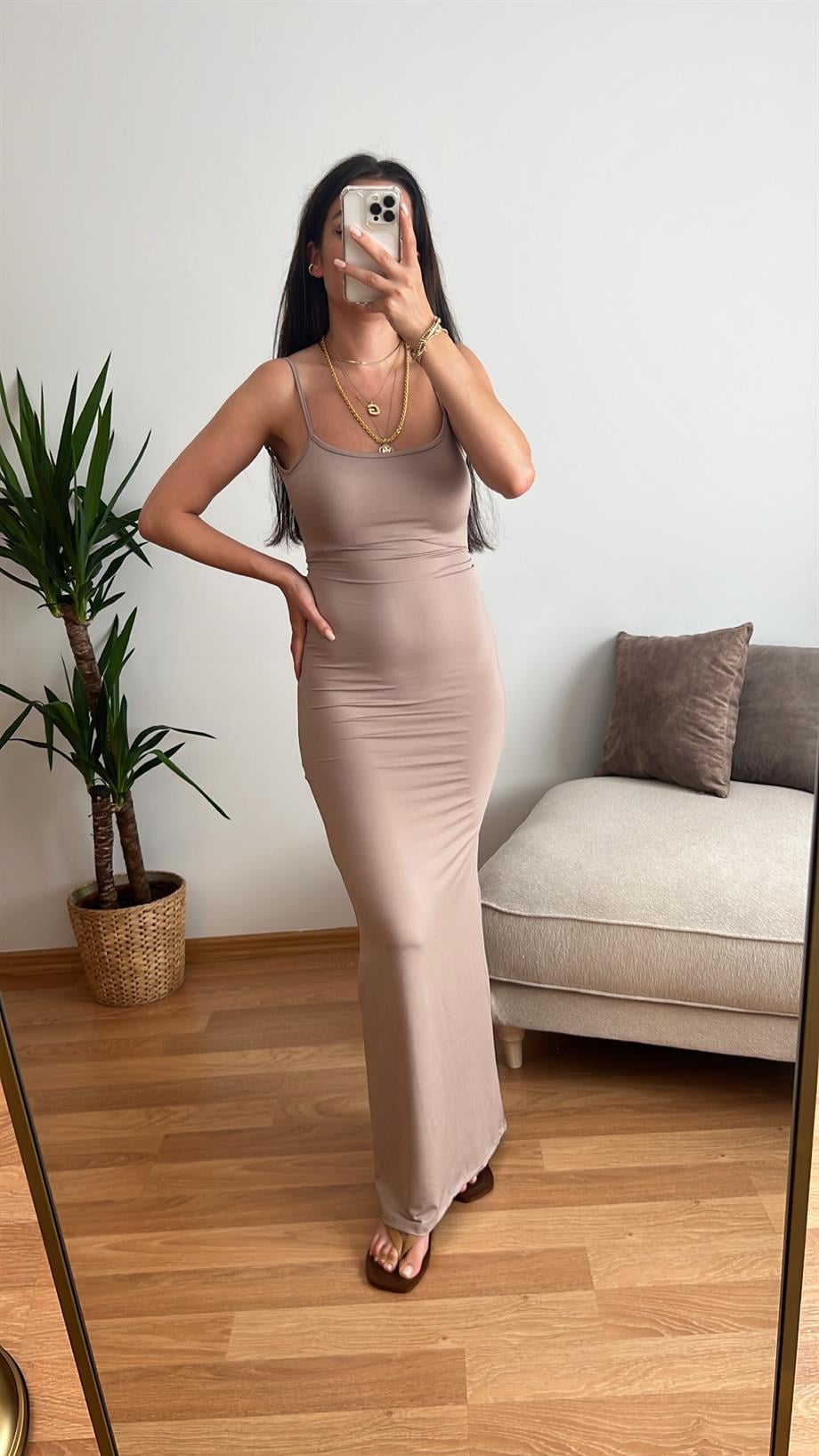 STREÇ VİZON ELBİSE