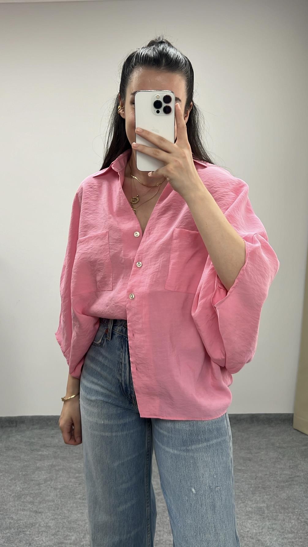 Tex Pembe Fakir Kol Tensel Gömlek