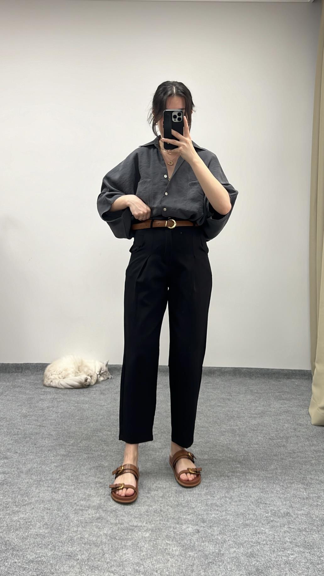 Tiny Yüksek Bel Siyah Havuç Pantolon