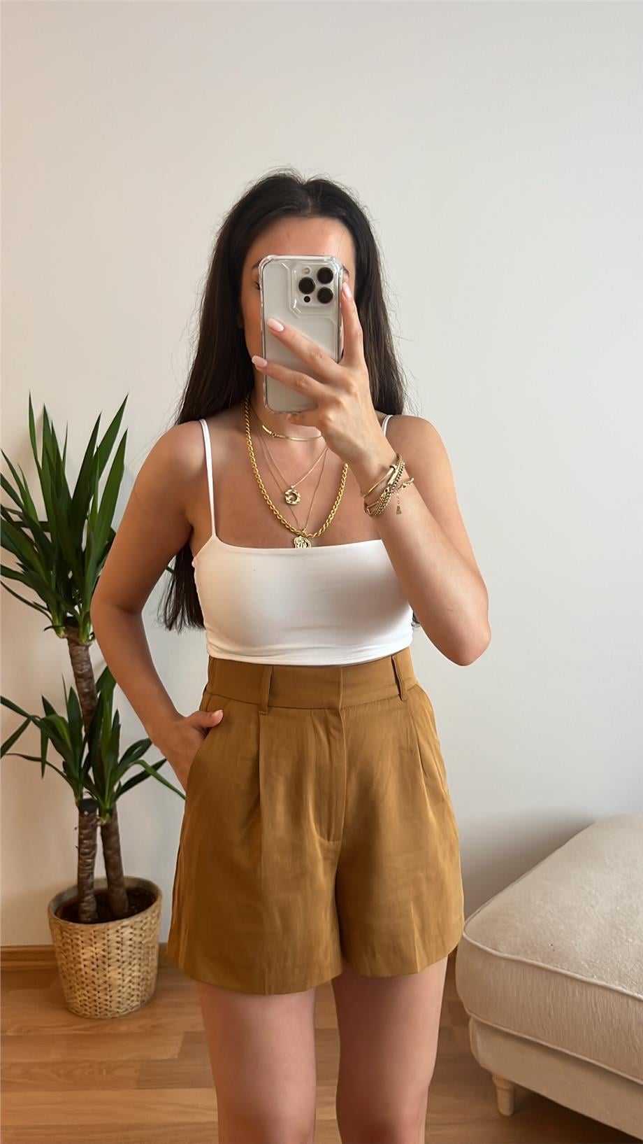 Zr Camel Tensel Şort