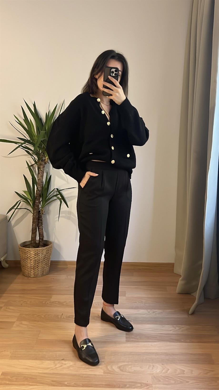 ZR SİYAH KREP JOGGER PANTOLON