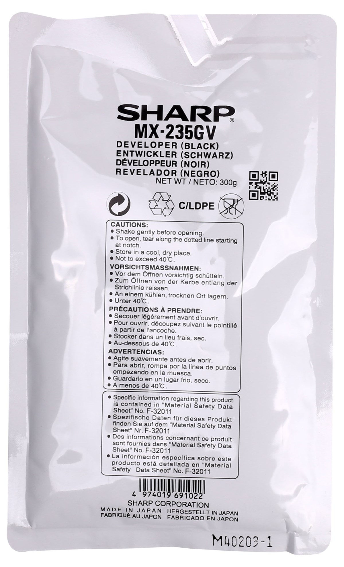 Sharp MX-235GV Orjinal Developer AR-5618/5620/5623 MX-M182/M202/M232