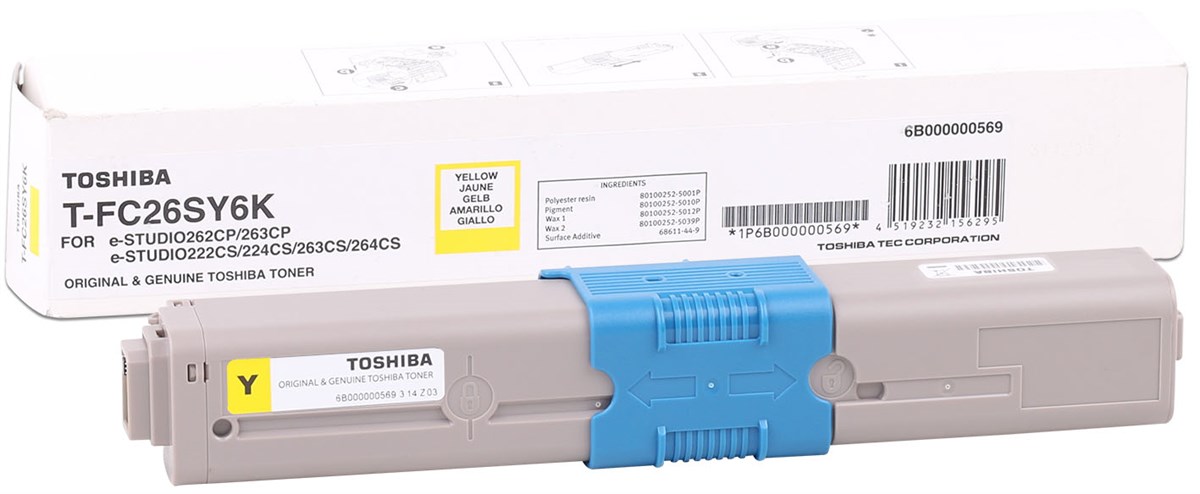 Toshiba T-FC26EY Orjinal Sarı Toner E-Studio 262CP-222CS-223C-263CS-264CS(6K)