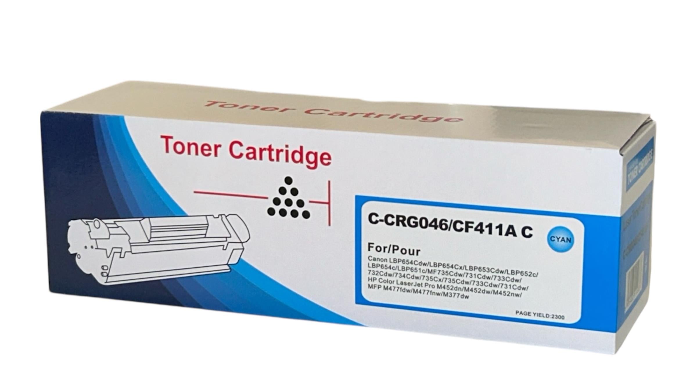 HP CF-411A CRG-046 Mavi Muadil Toner M-452  M-477 Canon LBP-652 654 MF-731 734