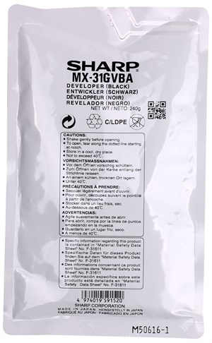 Sharp MX-31GVBA Siyah Orjinal Developer MX 2301-MX 2600-MX 3100