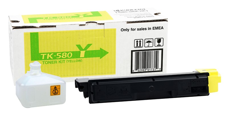 Kyocera Mita TK-580 Orjinal Sarı Toner FS-C5150dn-P6021Cdn (1T02KTANL0) (2.8K)