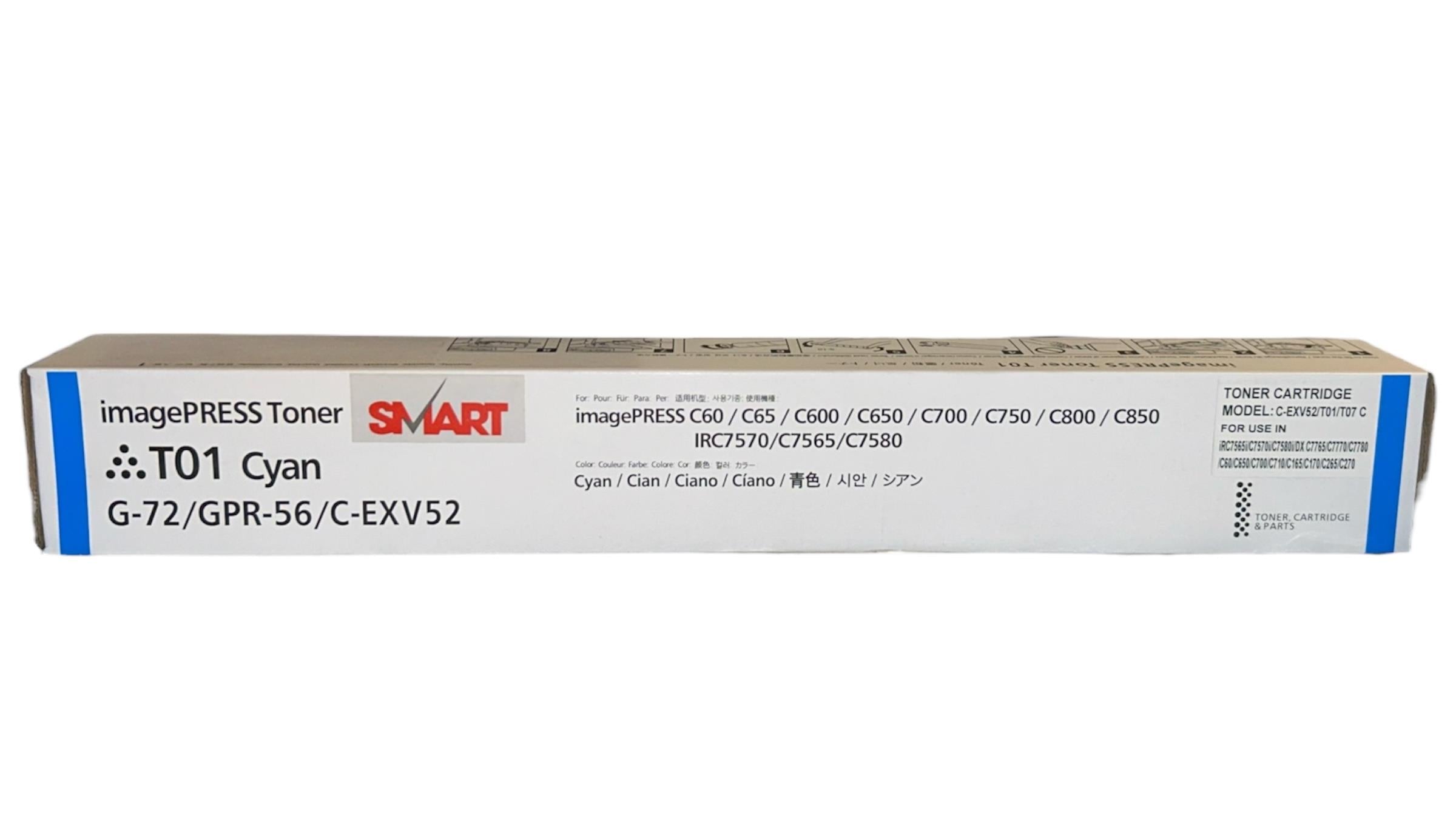 Canon EXV-52 Smart Mavi Toner IR-C 7565 7570 7580 DX 7765 7770 7780 T01 T07